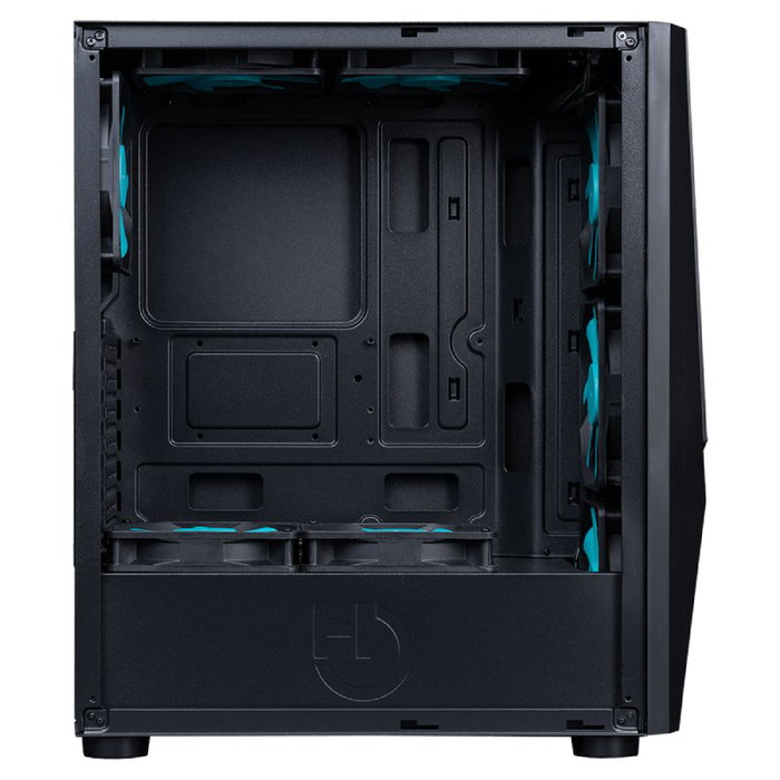 Hiditec V20 Pro Caja de PC Gaming Semitorre ARGB Negro con Cristal Templado, 8 Ventiladores, Compatible ATX